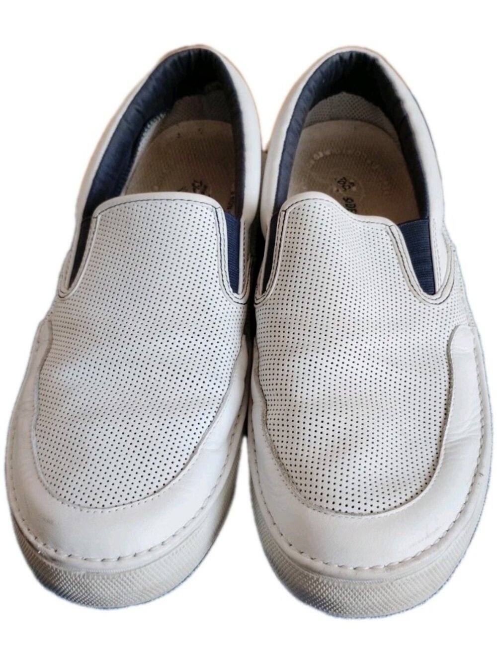 SPERRY Topsider White Perforated Leather Slip-on Sneakers 13 M